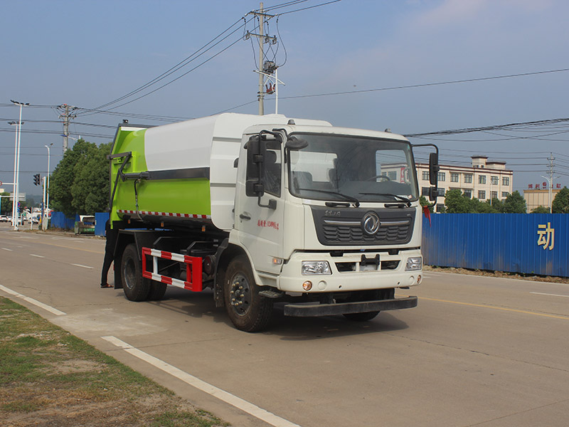 東風(fēng)天錦底盤（3800軸距）壓縮式對(duì)接垃圾車